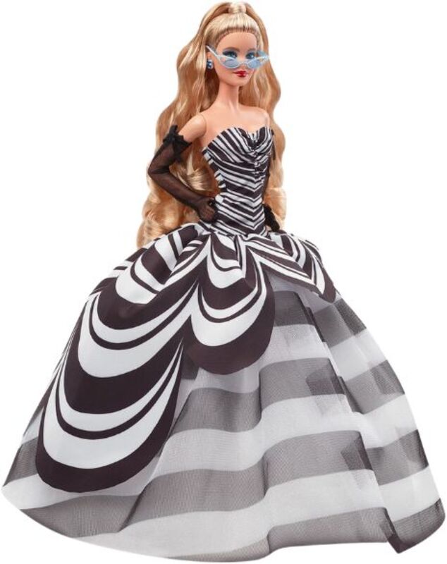 Barbie 65 Χρόνια-Ασπρόμαυρο Φόρεμα (HRM58)