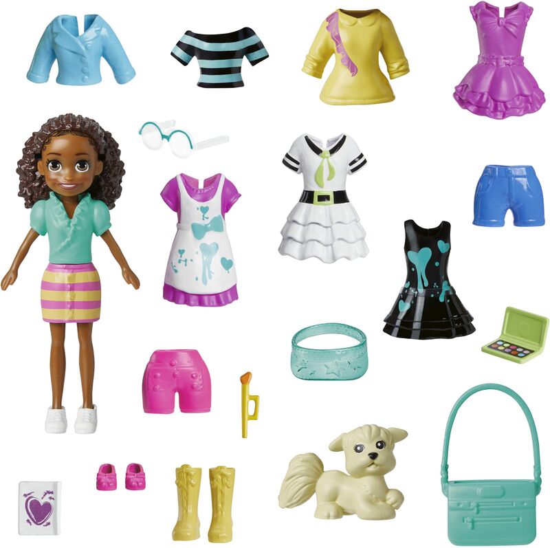 Polly Pocket Polly Κούκλα Με Μόδες Μεσαίο Pack-6 Σχέδια (HKV88)