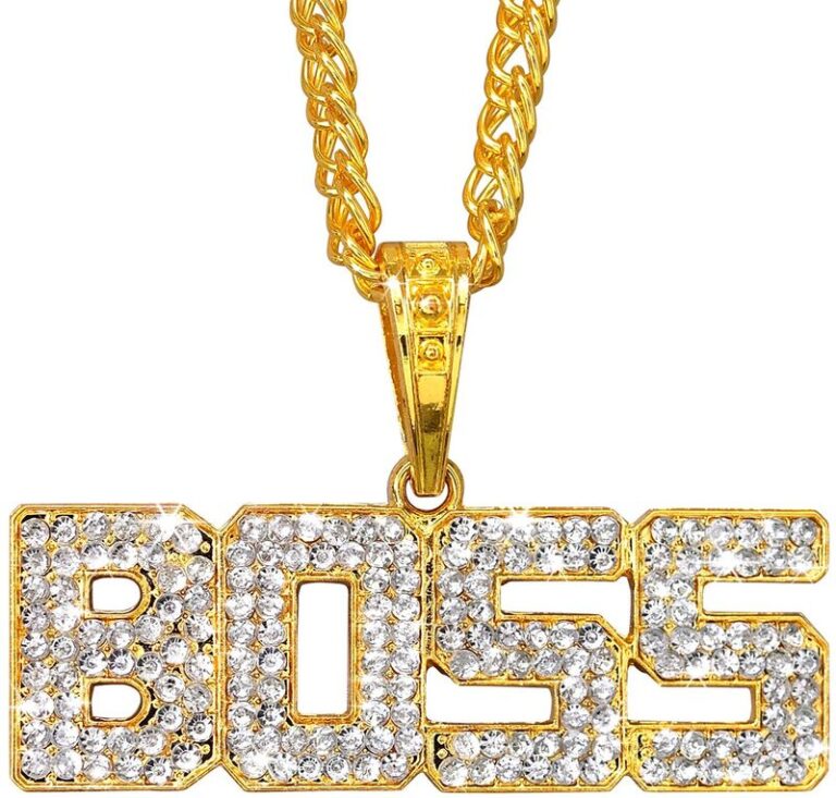 WM Κολιέ Boss Χρυσό Με Strass 65cm (28153)