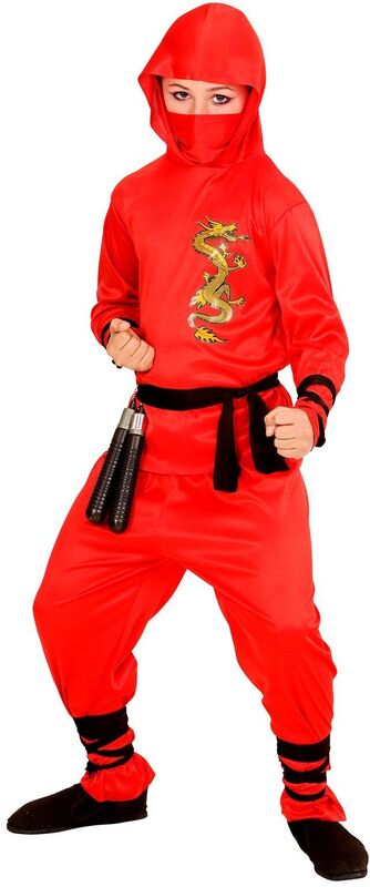 WM Στολή Παιδική Red Dragon Ninja No 4-5 (91135)