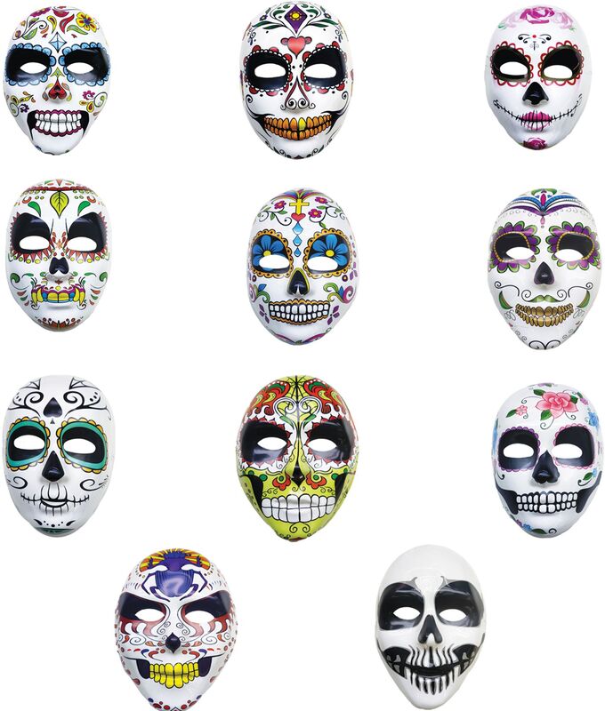 Μάσκα Dia De Los Muertos-11 Σχέδια-1 Τμχ (Α1121)