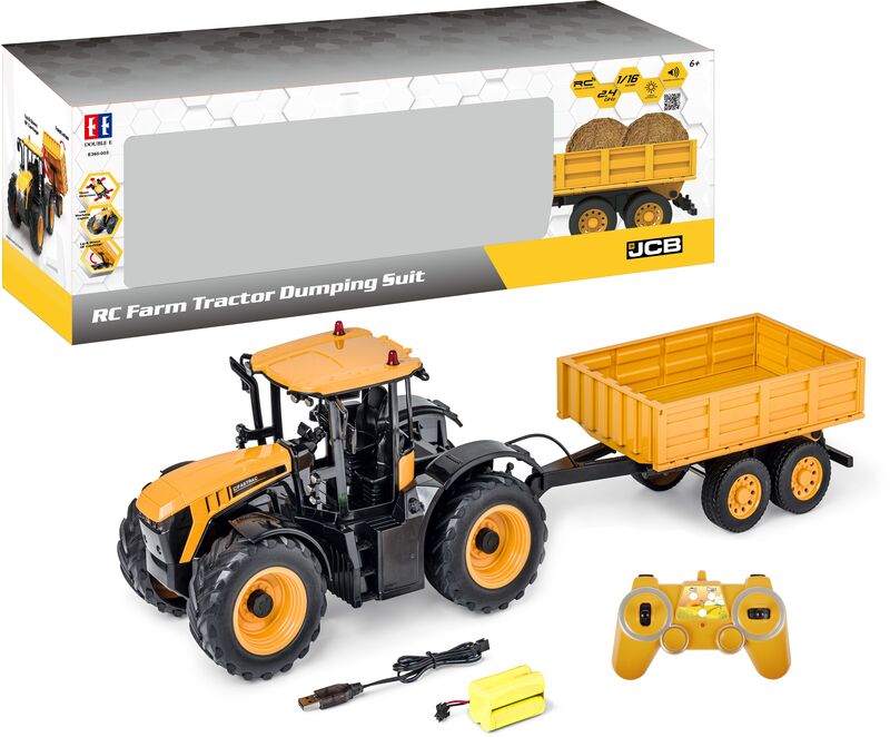 BW Τηλεκατευθυνόμενο Farm Tractor 1:16 With Trailer Light & Sound (E360-003)