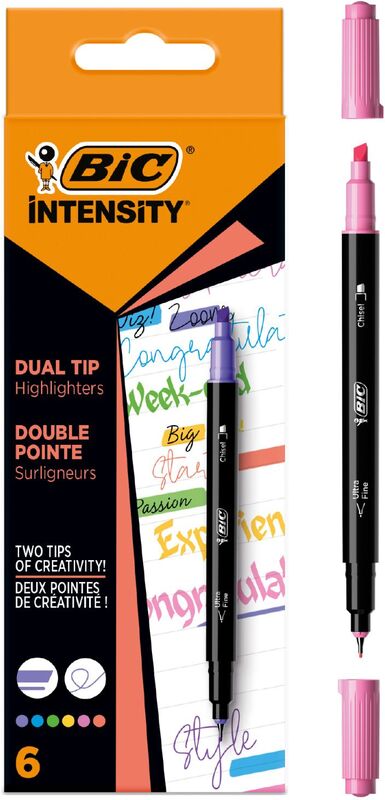Bic Υπογραμμιστές Intensity Dual Tip 6Τμχ (503828)