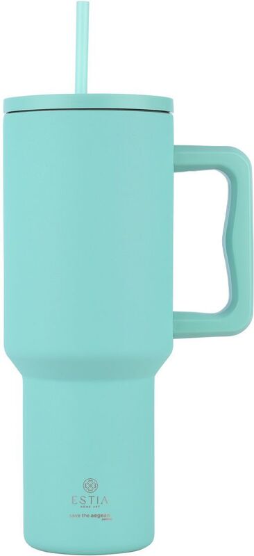 Estia Straw Tumbler XL Save The Aegean 1200ml Bermuda Green (01-32203)
