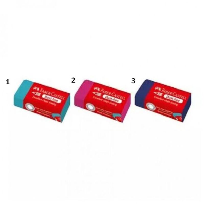 Faber Castell Γόμα Dust Free Mεσαία Με Sleeve - 3 Χρώματα (12309815)
