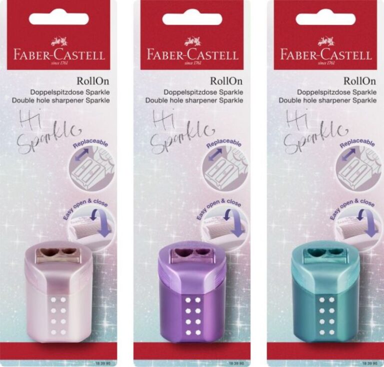 Faber Castell Ξύστρα Διπλή Roll-On Sparkle-3 Σχέδια-1Τμχ (12310829)
