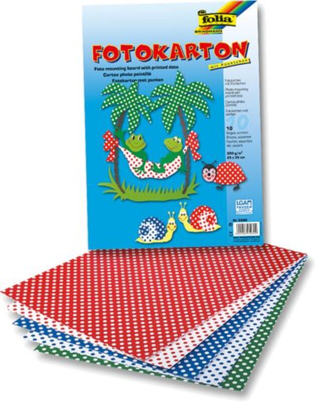 Folia Χαρτόνι 50x70cm 300gr Πουά 5 Χρώματα-1Τμχ (830.5909)