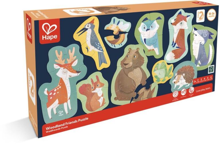 Hape Happy Puzzles Ξύλινο Παζλ Οι Φίλοι Του Δάσους (E1650A)