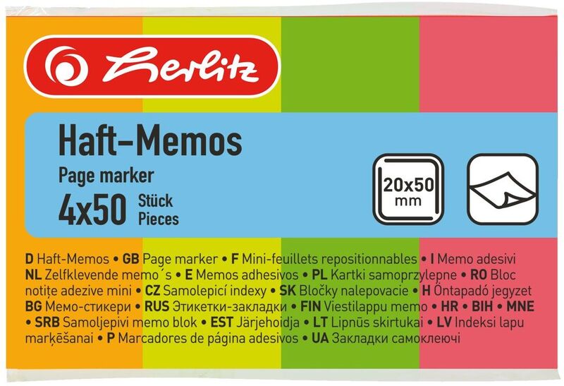 Herlitz Σελιδοδείκτες Neon 20x50mm 200 Φύλλα (790642)