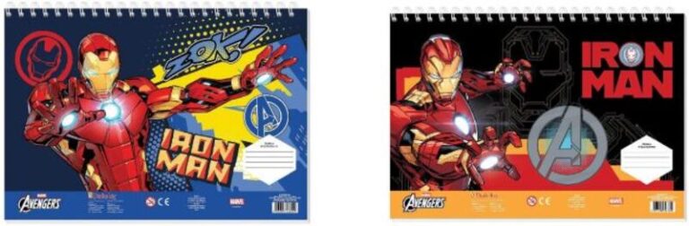 Iron Man Μπλοκ Ζωγραφικής 23x33 40 Φύλλων Με Αυτοκόλλητα Στένσιλ-2 Σχέδια-1 Τμχ (000506304)