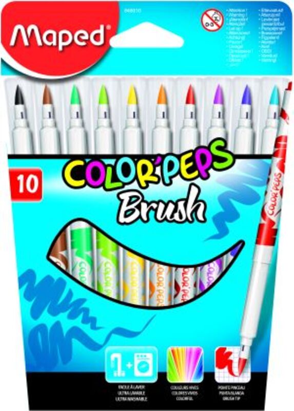 Maped 10 Μαρκαδόροι Color'Peps Brush 2.8mm (848010)