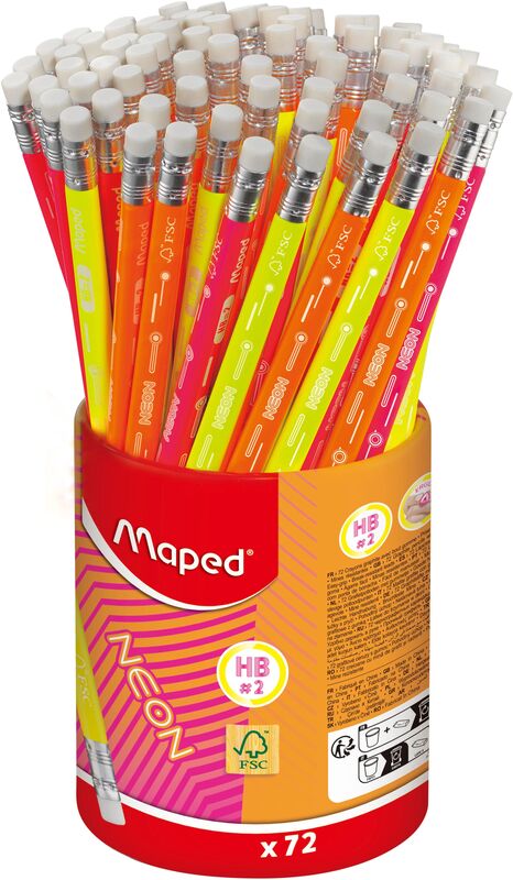 Maped Μολύβι Με Γόμα Neon HB-3 Σχέδια-1Τμχ (853789FC)