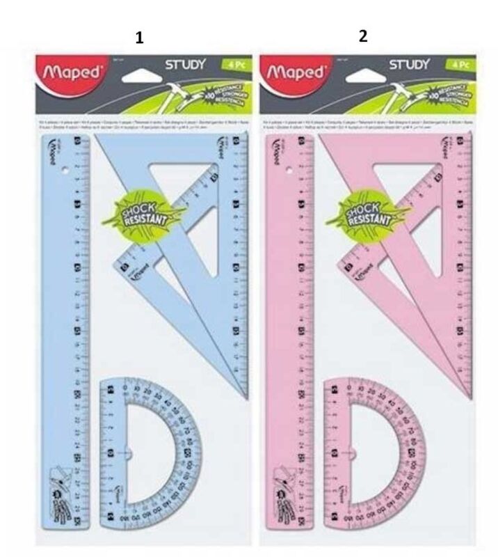 Maped Σετ Γεωμετρικών Οργάνων Unbreakable 30cm 4Tμχ-2 Χρώματα (981701)
