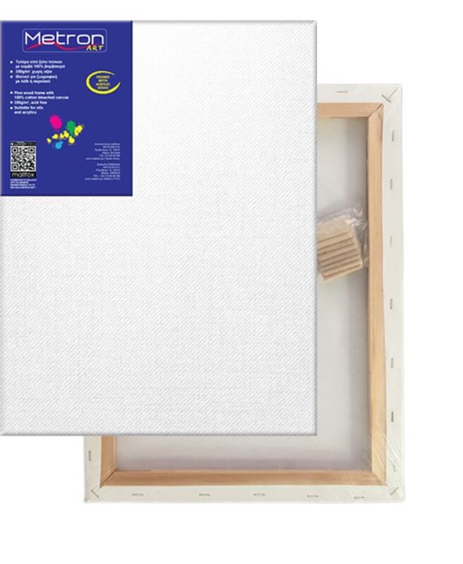Metron Τελάρο Μουσαμάς Βαμβακερό Απλό 30x40cm (721.30-40)