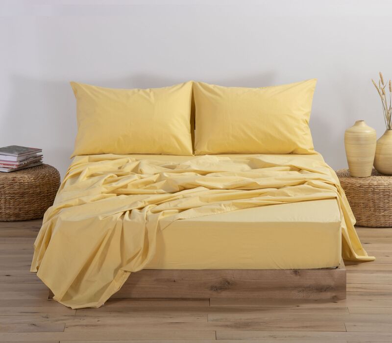 Nef Nef Σεντόνι Βαμβακερό Basic Μονό Με Λάστιχο Yellow Χ25/26 (011710-1184-YELLOW)