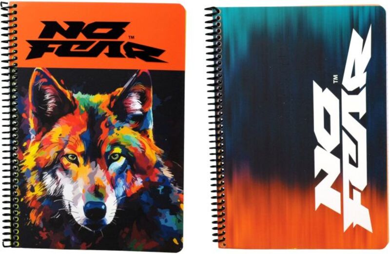 No Fear Colored Wolf-Gradient Blue Τετράδιο Σπιράλ 17X25 2 Θεμάτων 70 Φύλλων-2 Σχέδια-1Τμχ (348-47402)