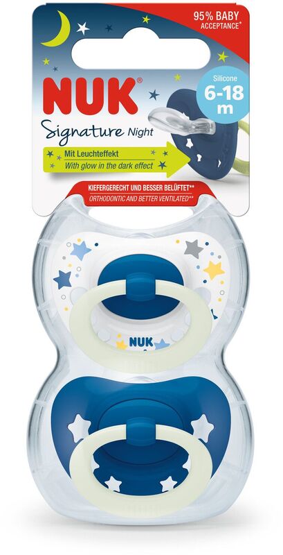 Nuk Πιπίλα Σ Μ2 Signature Night Με Θήκη 2Τμχ-2 Σχέδια (10176276)