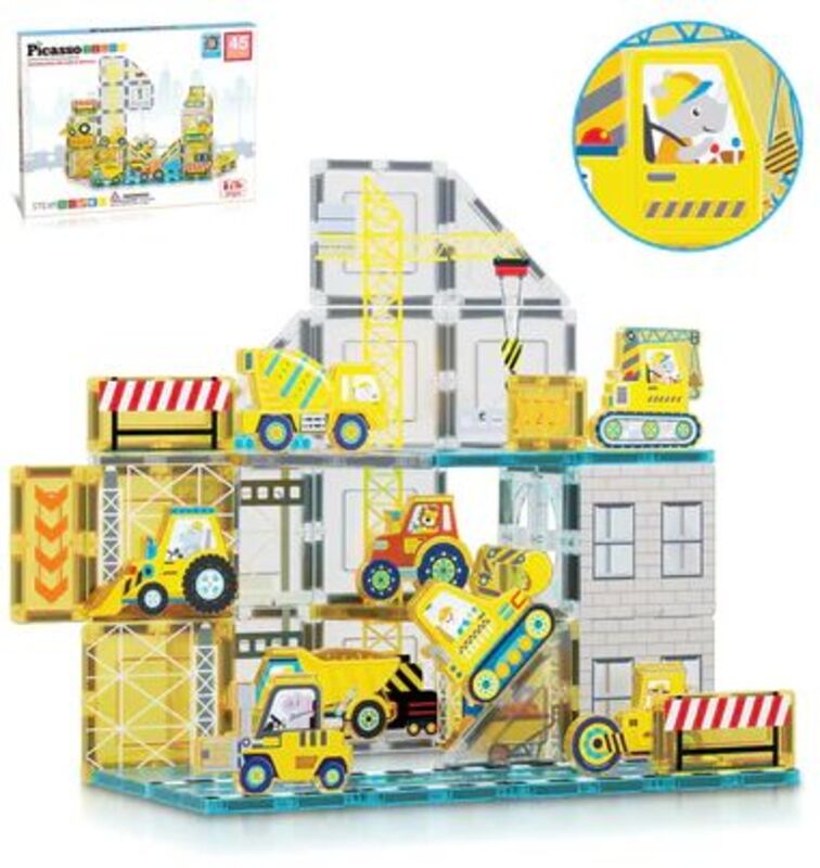 Picasso Tiles Construction Set With 8 Vehicles 45Τμχ (PTQ11)