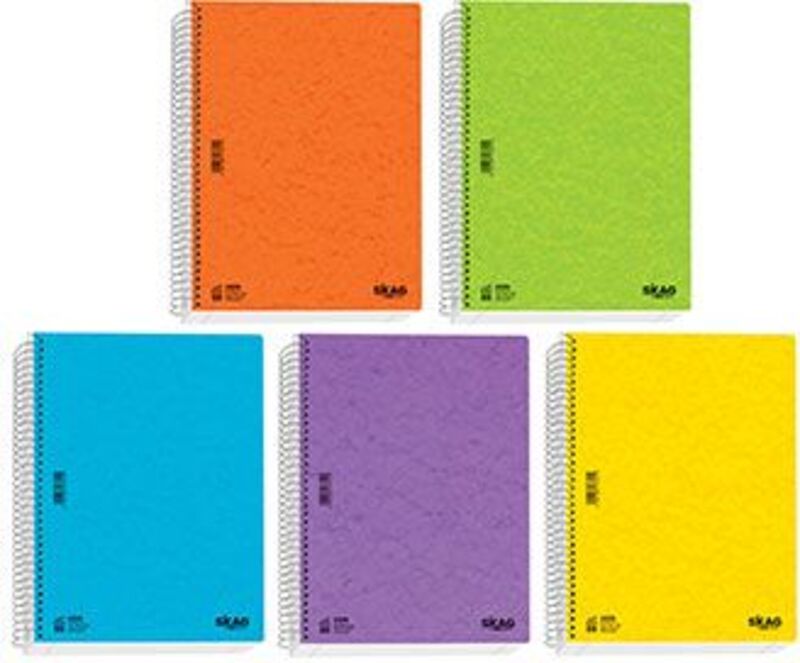 Skag Τετράδιο Basic Σπιράλ Α4 4 Θεμάτων 80gr N.8014-5 Σχέδια-1Τμχ (276122)