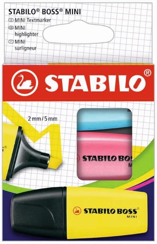 Stabilo Υπογραμμιστές Boss Mini Pop - 3Τμχ (1070311)