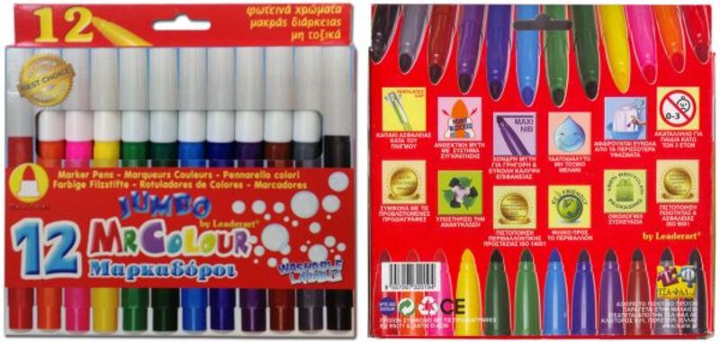 Μαρκαδόροι Χονδροί Mr Color-12 Χρώματα (Σ0301)