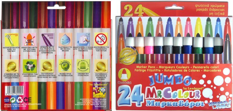 Μαρκαδόροι Χονδροί Mr Color-24 Χρώματα (Σ0305)