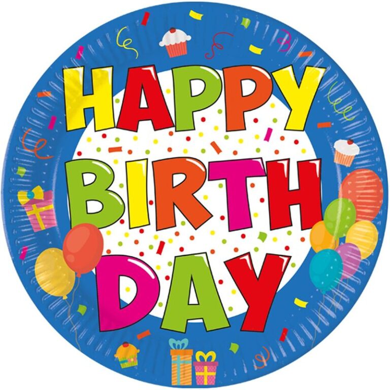 Πιάτα Μεγάλα Κόκλικο Happy Birthday 8Τμχ (093458)