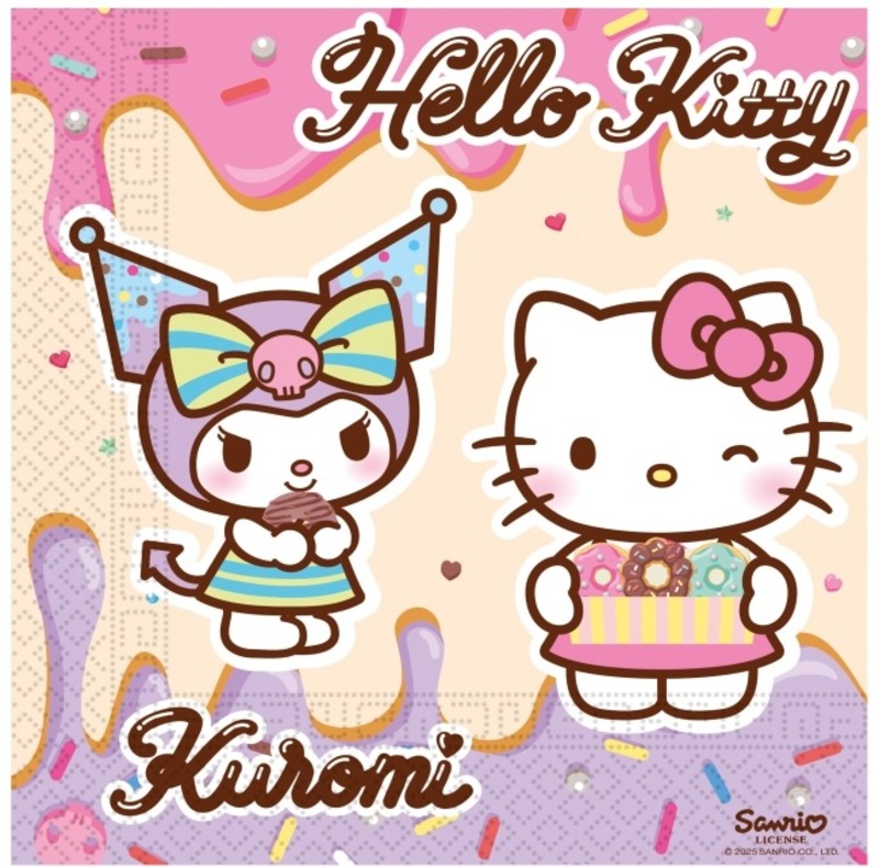 Χαρτοπετσέτες 33X33 Hello Kitty & Kuromi 20Τμχ (98234)