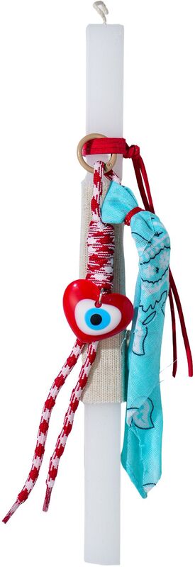 Λαμπάδα Bag Charms Μαντήλι Καρδιά Κόκκινη Μάτι 4cm (ML26106)