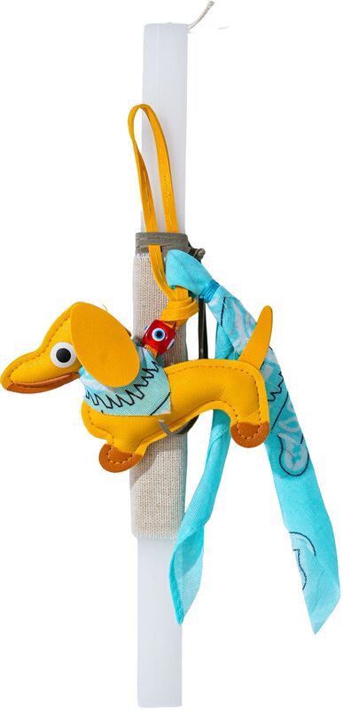 Λαμπάδα Bag Charms Μαντήλι Σκυλάκι Κίτρινο (ML26109)