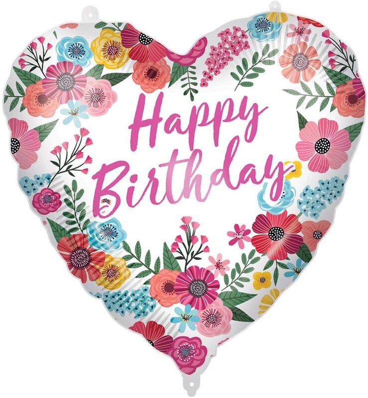 Μπαλόνι Foil Happy Birthday Floral 46cm (92428)