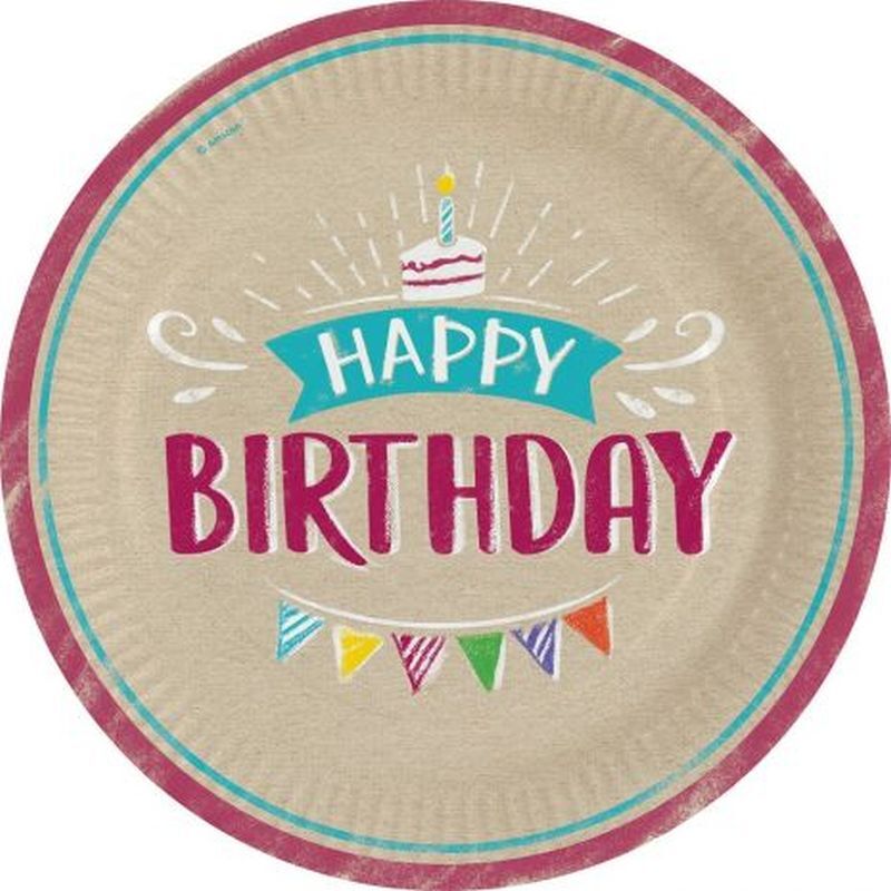 Πιάτα 23εκ. Birthday Party 8Τμχ (M9904389)