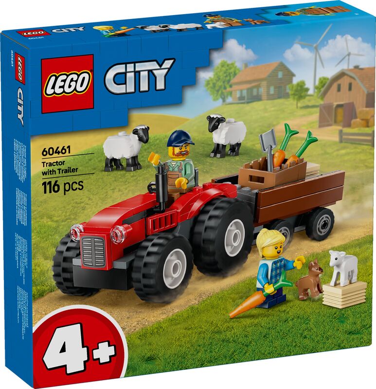 LEGO® City Red Farm Tractor With Trailer & Sheep (60461)