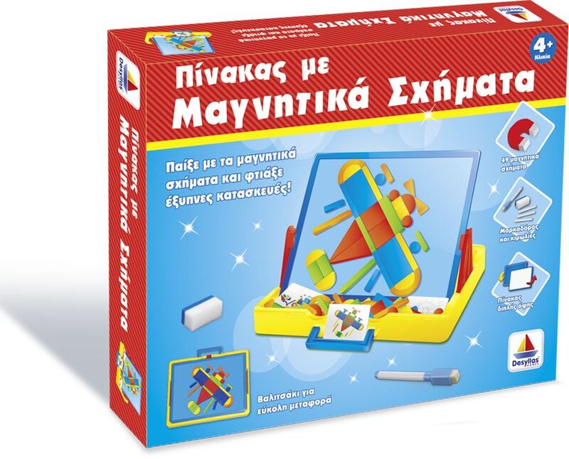 Πίνακας Με Μαγνητικά Σχήματα 49τμχ. (Ζ013)
